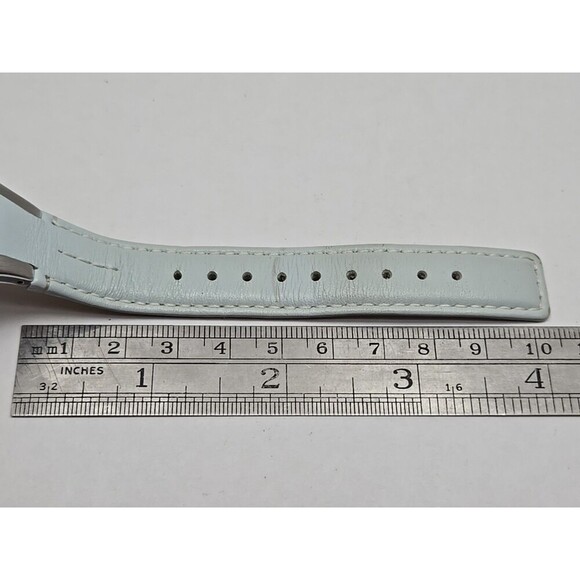 Timex Easy Reader T2H531 Womens White Blue Leather Watch Indiglo New Battery - Picture 9 of 12